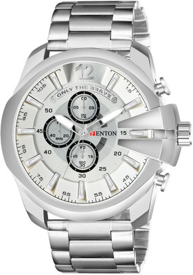 fenton FENTON-90033 Chronograph Watch For Man, Premium Stainless Steel Band, White Dial, 50 mm Case Analog Watch  - For Men