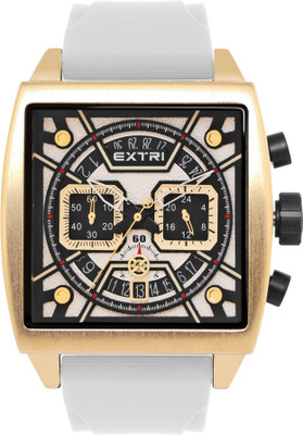 EXTRI New Collection Chronograph Square White & Black Dial Analog Watch  - For Men