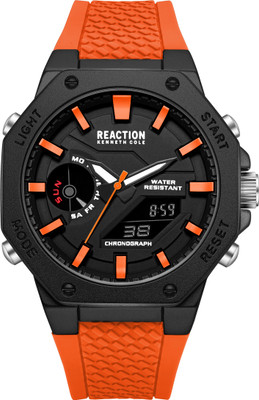 Kenneth Cole Reaction New Collection Black Octagon Dial Analog-Digital Watch  - For Men