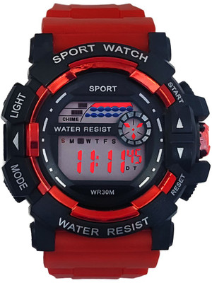 Trex 3008 Day And Date Alarm LED 7 Type Luminouse Light 12/24 Houre Time Display Digital Watch  - For Boys