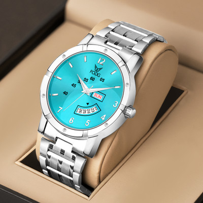 FOGG 2160-Sky Blue Day and Date Display Analog Watch  - For Men