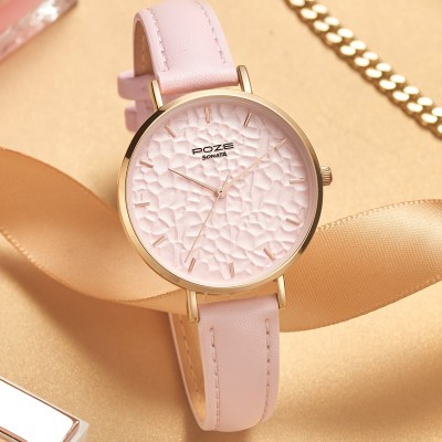 SONATA Poze Pink Dial Pink Strap Analog Watch  - For Women