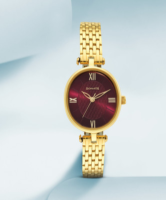 SONATA 8181YM01 Classic Gold Analog Watch  - For Women