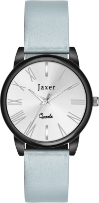 Jaxer Silver Dial Grey Genuine Leather Strap Analog Watch  - For Women