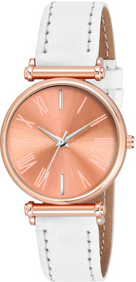 Talgo TTN-RG-RLX-RG-WHT-L Classic Design StylishWhite Dial White Leather Strap Women Wrist Watch Analog Watch  - For Girls