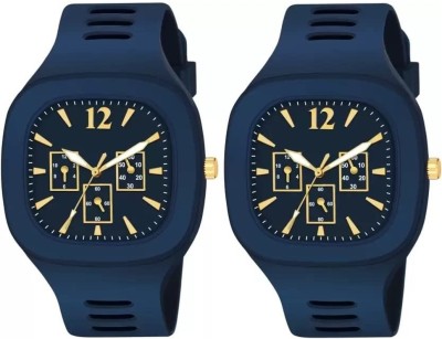 Kishore Enterprises GE-WA-A-COMBO_ Blue & Blue -M Analog Watch Special Summer Collection for Men Boys & Kids Analog Watch  - For Men