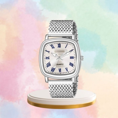 house of common Stylish Look Chain Stainless Steel Square Quartz Analog Watch  - For Men