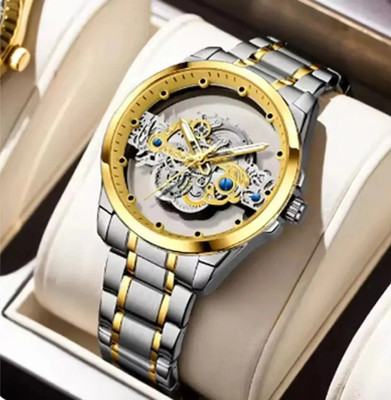 Glowme GLOWME Skeleton Analog Watch for Men | Stainless Steel Strap | Quartz Movement Analog Watch  - For Men