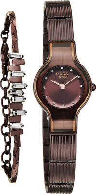 Titan Glimmers Titan Raga Glimmers Quartz Rose gold Shaped Dial Women's Watch / Analog Watch  - For Women