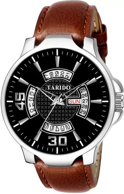 Tarido ANALOG WATCH New Day and Date Functioning Tan Strap Blue Dial Quartz Analog Watch Analog Watch  - For Men