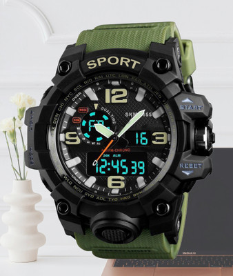 AWEX SKM 1155 Green Green Strap Multi-Feature Sports Watch Analog-Digital Watch  - For Boys