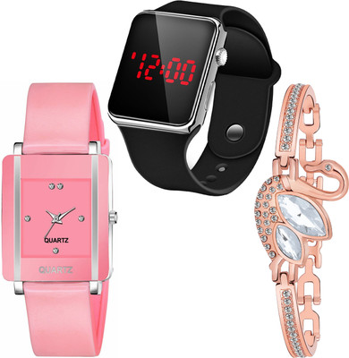 GISTARIX A258 New Trending Design Attractive Watches Best Combo Simple Durable Premium Quality Analog-Digital Watch  - For Women