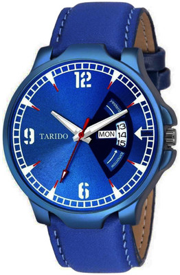 Tarido TD3120SL04 New Generation Blue Dial Blue Genuine Leather Strap Day & Date Working Wrist Analog Watch  - For Men