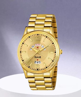 hrnt 1650GOLD-GLD-9244 9244 Original Golden Day&Date Wrist Company Boys Watch & Men Branded Chain Watch Analog Watch  - For Men