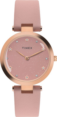 TIMEX TWEL19204 Pink Round Dial Quartz Analog Watch  - For Women