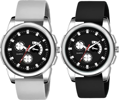 casera 883-comboA Pack of 2 Multi Color Soft Silicone Belt Combo Watch For Men Analog Watch  - For Men