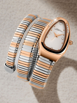 French Connection Kai Women's Analog Rose Gold Watch | Silver Sunray Dial Analog Watch  - For Women