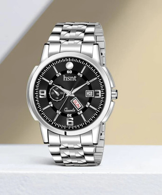 hsnt HT-7009 Special Designed Stainless Steel Day and Date Analog Men's Watch Analog Watch  - For Men