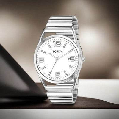LOREM LR157 White Dial Date Function Casual-Formal Premium Collection Analog Watch  - For Men