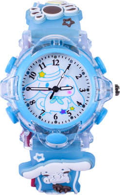 WISHKEY 3D Cartoon Design Analogue Watch for Kids 3D Cartoon Design Analogue Watch with Multicolor Light and Soft Silicone Strap Analog Watch  - For Girls