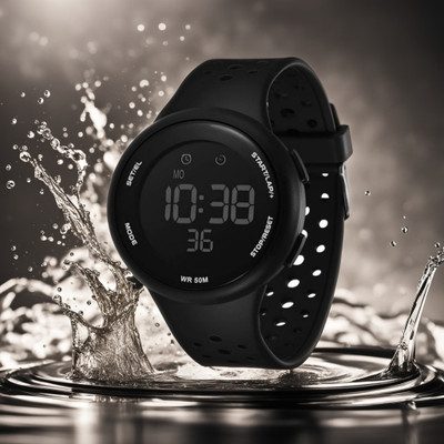 luxurit All Black Multi-Functional LED Display, Alarm, Stopwatch Digital Watch  - For Men