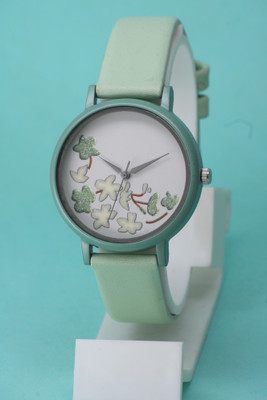 ZANZEER High Quality Solid Case Flower Design Attractive Leather Belt High Quality Solid Case Flower Design Attractive Leather Belt Analog Watch  - For Women