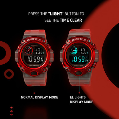 Fab haat DSW-101 Red & Black Multi Function Working Premium Quality LED Luminous Light For Mens & Boys Digital Watch  - For Men & Women