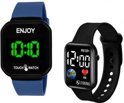 SKIVIEI F-TC1011 Combo Set Pack of 2 Automatic Waterproof Digital Watch  - For Boys & Girls