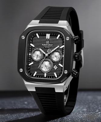 NAVIFORCE 8037 Square Case Minimal vangaurd Luminous display dial watch Analog Watch  - For Men