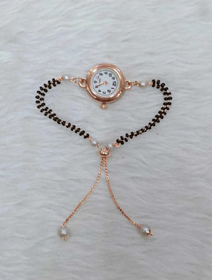 Krishna Creation Elegant Silver Floral Bracelet Watch with Adjustable Chain Analog Watch  - For Women