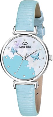 AquaBliss Light Blue Dial Light Blue Leather Analog Watch  - For Women