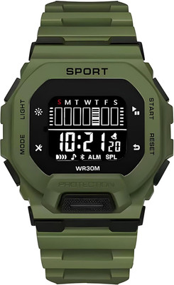 Ultra Wise Square Watch Luminous Multi-Functional Display Watch Digital Sports Watch Olive Green Square Watch Digital Watch  - For Men & Women