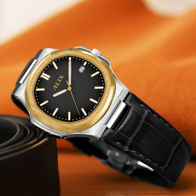 Alix AL2906 Genuine leather strap waterproof Analog Watch  - For Men