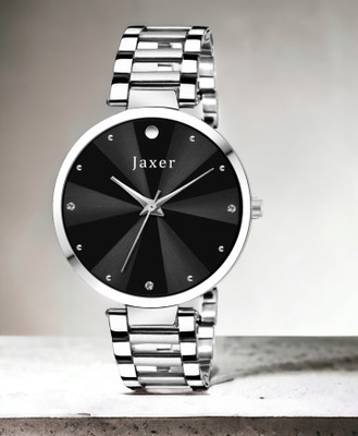 Jaxer Trendy Black Dial Steel Chain Analog Watch  - For Women