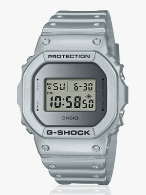 CASIO DW-5600FF-8DR G-SHOCK Silver Dial Resin Strap Digital Watch  - For Men