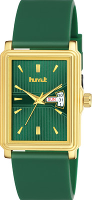 HMT DLX Exclusive Premium Green Dial Green Silicon Strap Casual Day & Date Functioning Analog Watch  - For Men