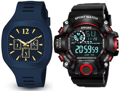 KIMY BL_RED+MILLER BLUE NM 2KM KIMY Digital & Analog watches with a traditional style for men and boys Analog-Digital Watch  - For Men