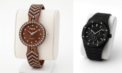HPWATCH 13HPWTCH01_HW17-Brown-Brown Modern Minimalist Black Dial Silicone Strap Analog Watch Analog Watch  - For Men & Women