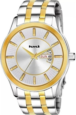 HMT DLX Day Date Functioning Silver Dial 2 tone Chain Day Date Functioning Silver Dial 2 tone Chain Analog Watch  - For Men
