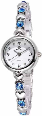 ADAMO 878SSM01 ADAMO Designer Round Shaped Silver Dial Analog Watch  - For Women