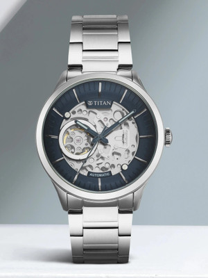 Titan 90140SM01 Titan Metal Mechanicals Automatic Blue Round Dial Analog Watch  - For Men