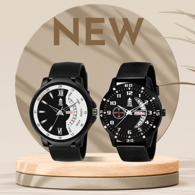 light house LT-36 Combo Combo Day & Date Functioning Quartz Analog Watch for Men & Boys Pack of 2 Analog Watch  - For Men