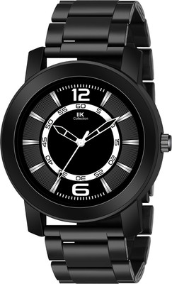 IIK Collection IIK-927M Black Formal Round Artistic Dial with Black Metallic Bracelet Chain Analog Watch  - For Men