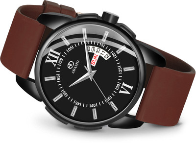 ADAMO 883NEI02 Men’s Formal Watch with Day & Date, 3D Dome Glass – 883NEI02 Analog Watch  - For Men