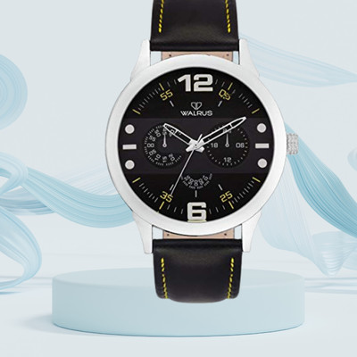 Walrus Walrus Black Dial Vegan Leather Men's Watch Steve Analog Watch  - For Men