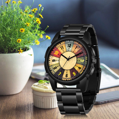 Red Robin VINTAGE-J16-BLK-CDBLK VINTAGE Design Stylish Black Silicone Strap Wrist Watch for Men and Boys Analog Watch  - For Men