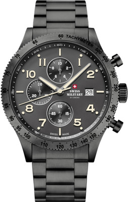 Swiss Military by Chrono | Dial Shape Round| Dial Color Grey| Strap Color Grey Quartz Watch-SM34084.04 Swiss Made Grey Dial Chronograph Analog Watch  - For Men