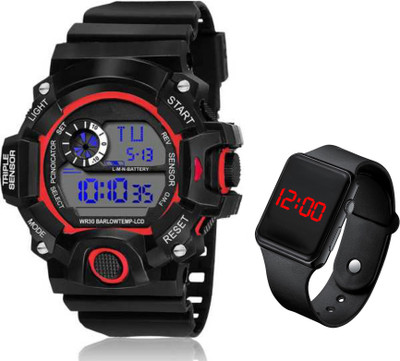 Trex S-Shock Simple Durable Premium Quality Semi Water&Shock Resistant Stop Watch Wrist Digital Watch  - For Boys