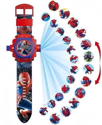 Unikn AMIGOS Digital 24 Images Projector Rubber Material Watch for Kids Boy's & Girl's Digital 24 Images Spidermen Projector Watch for Kids Digital Watch  - For Boys & Girls