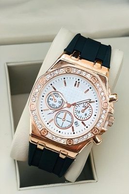 NITYA DRW020- BLACK Rose gold Diamond case Date Display Analog Watch for boys Analog Watch  - For Women